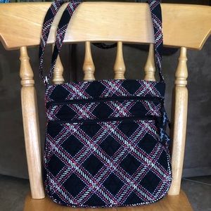 VERA BRADLEY MINSK PLAID CROSS TRIPLE ZIP PURSE
